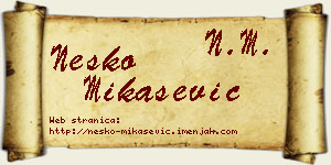 Neško Mikašević vizit kartica